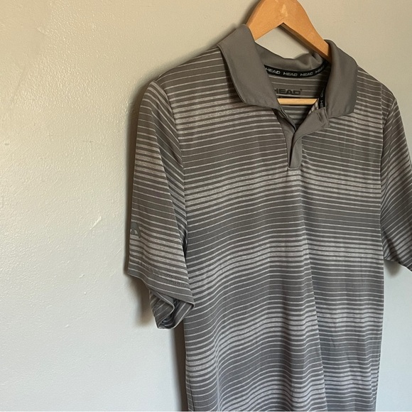 Head Gray Striped Performance Polo Shirt – Size Small - Picture 3 of 7